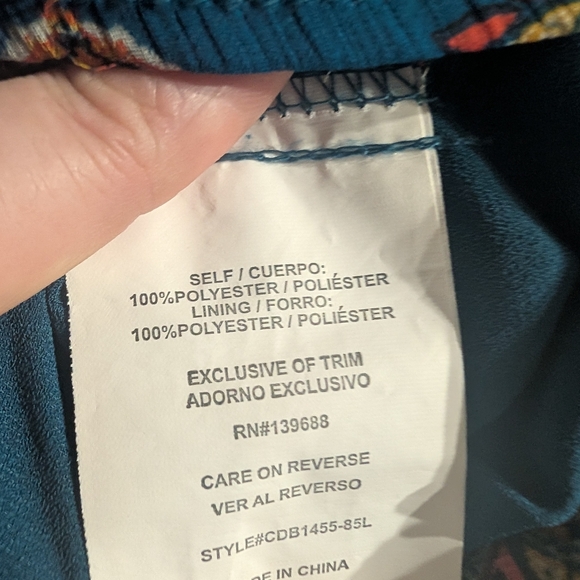 Coco + Jaimeson Teal Boho Print Tassel Mini Dress Size M Festival Cottagecore - Picture 7 of 8